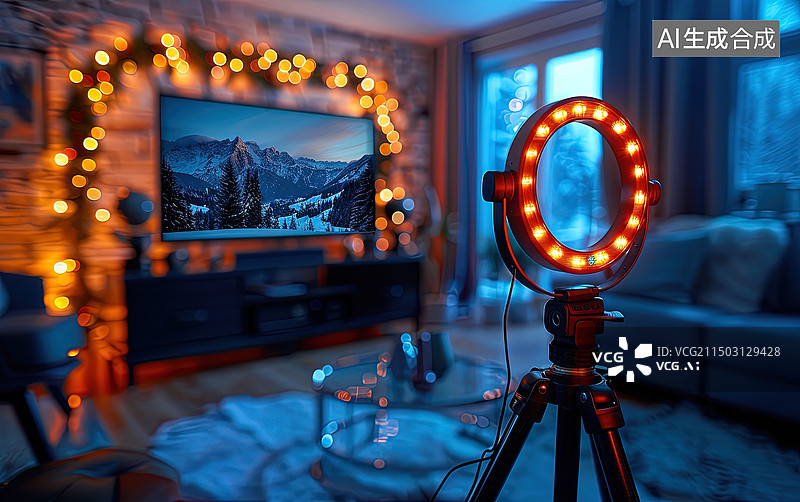 【AI数字艺术】电商直播间背景图片素材