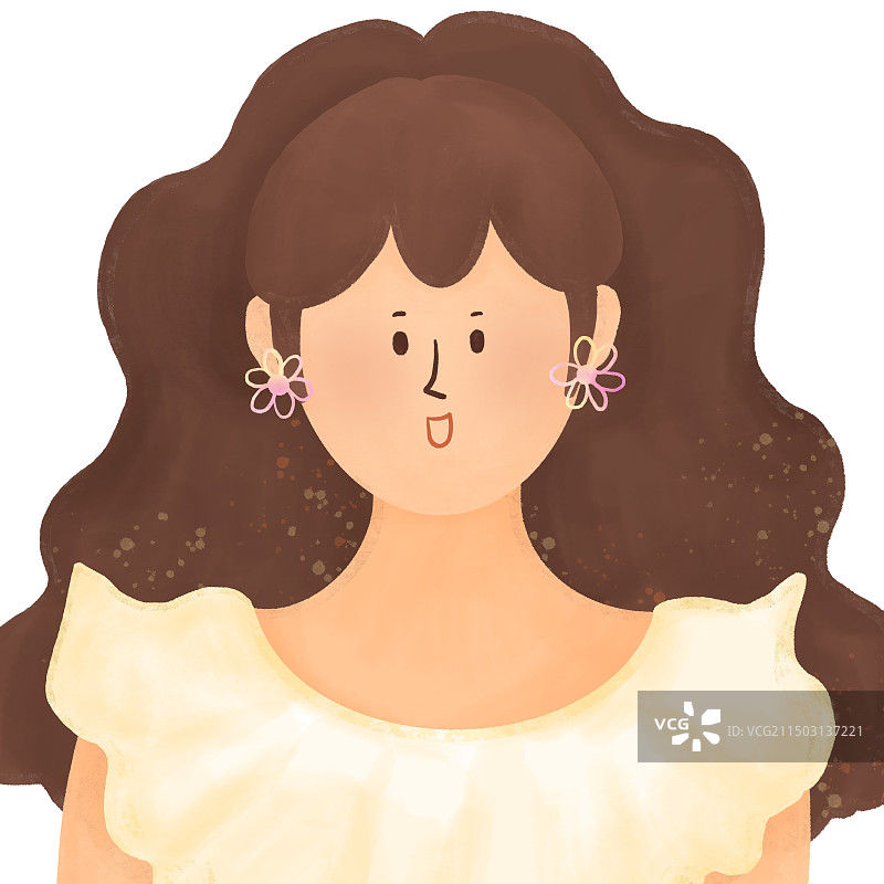 披发女孩图片素材