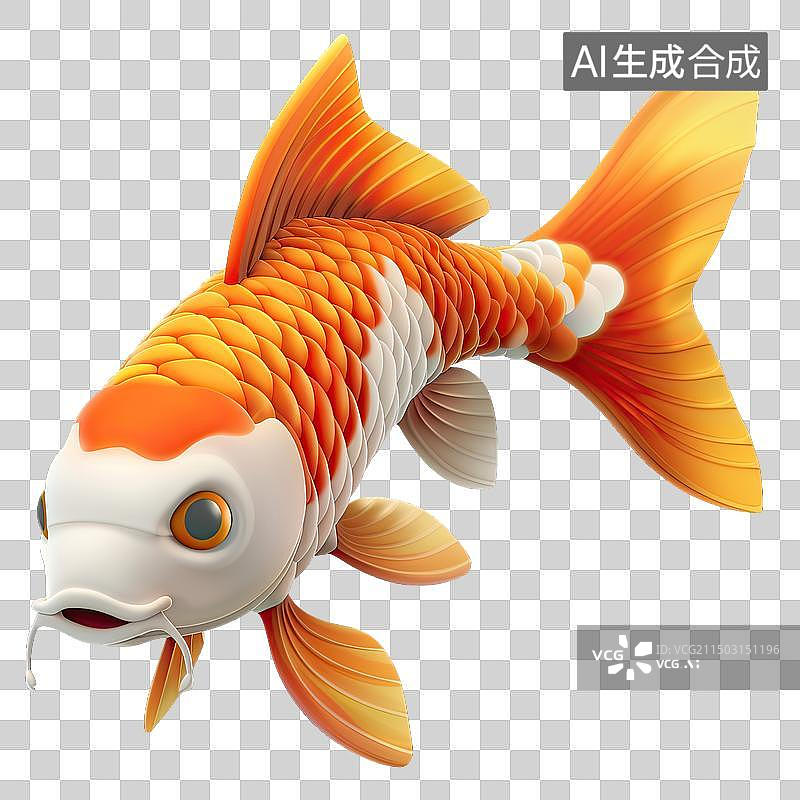 【AI数字艺术】可爱的三维好运锦鲤图片素材