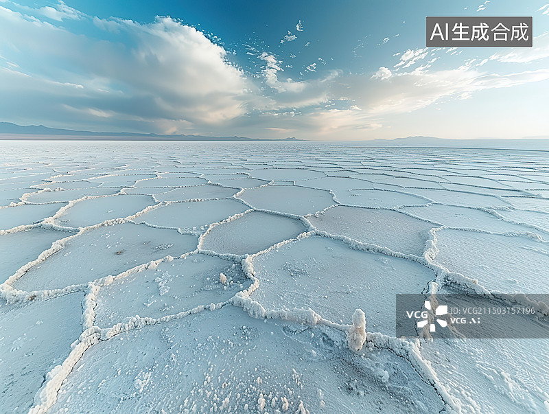 【AI数字艺术】冰冻的湖面和日出图片素材
