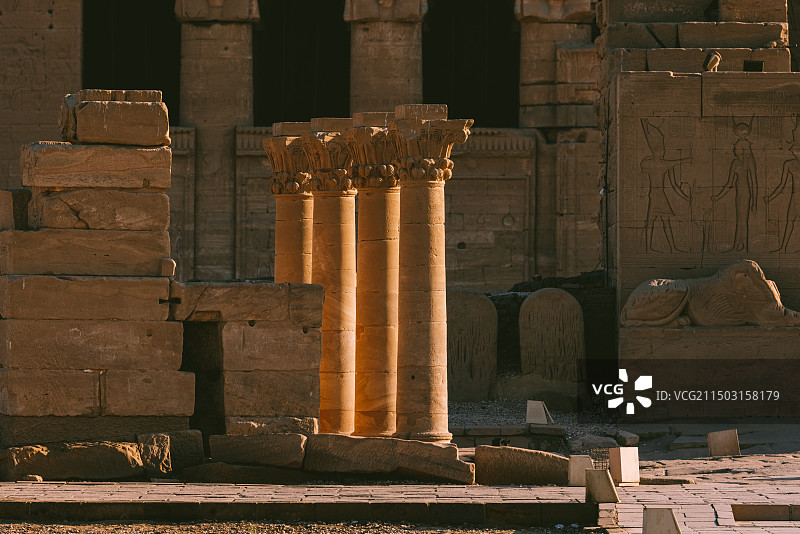 埃及丹德拉神庙遗址素材图图片素材