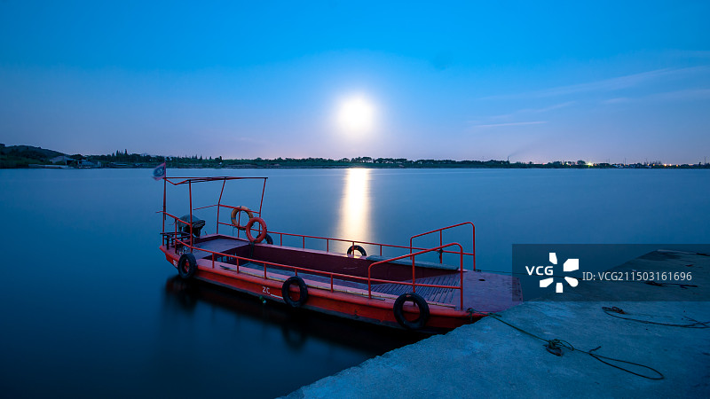宁波市海曙区后山渡夜景图片素材