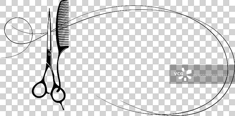 发型师梳子剪刀卷发美容院图片素材