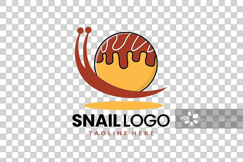 扁平风简约章鱼烧蜗牛logo模板图片素材