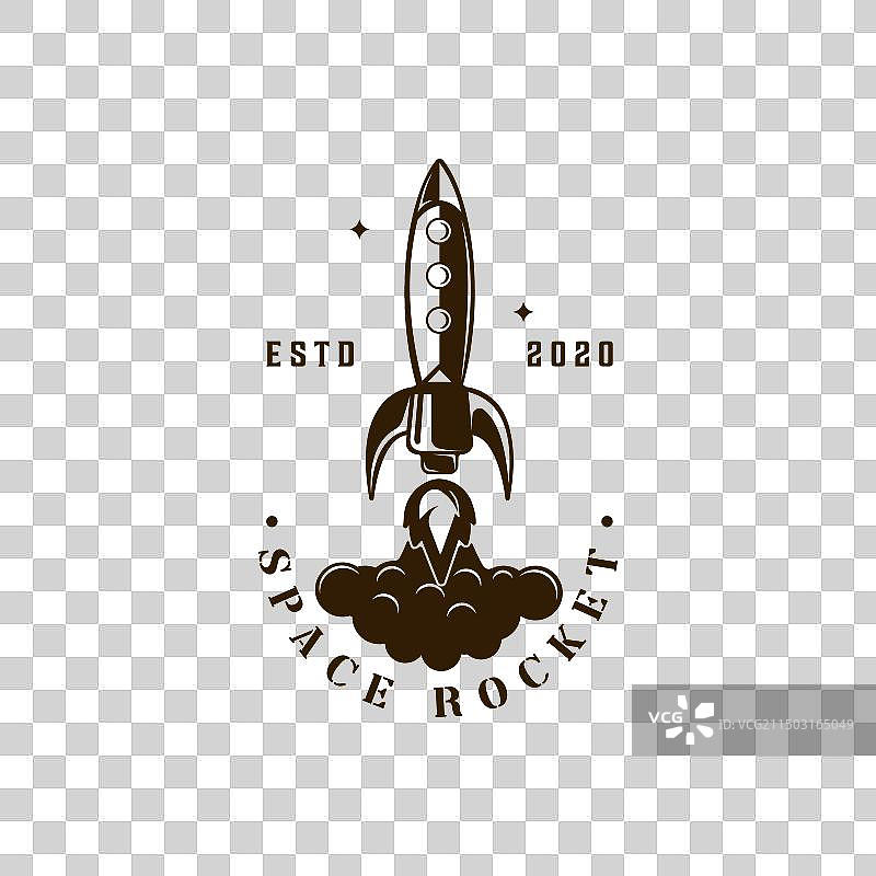 复古火箭太空标志模板图标图片素材