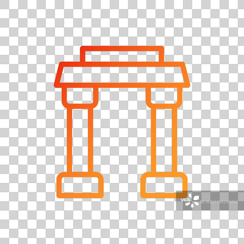 红色渐变中国风拱门图标图片素材