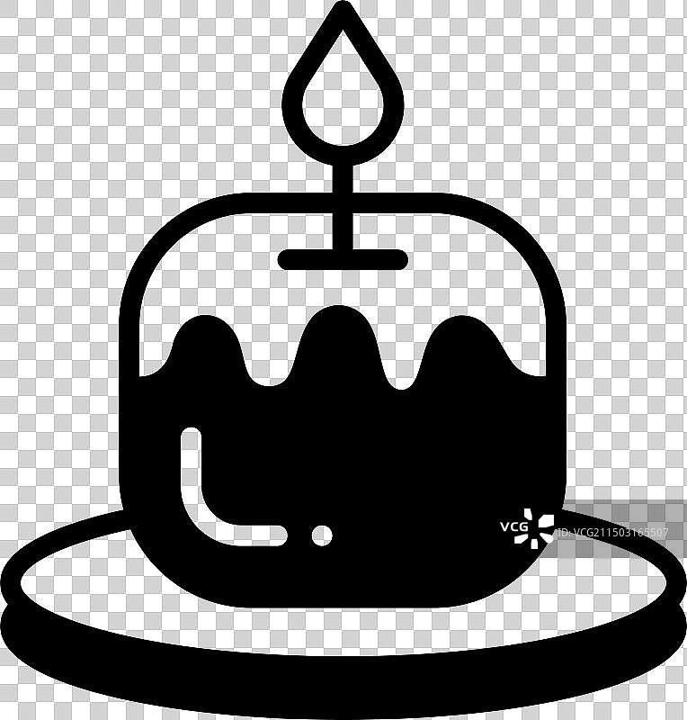 带蜡烛的蛋糕的黑白图画图片素材