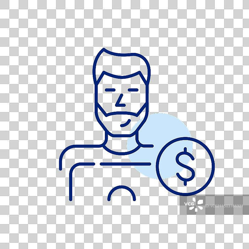 男人使用笔记本电脑查看美元投资图片素材