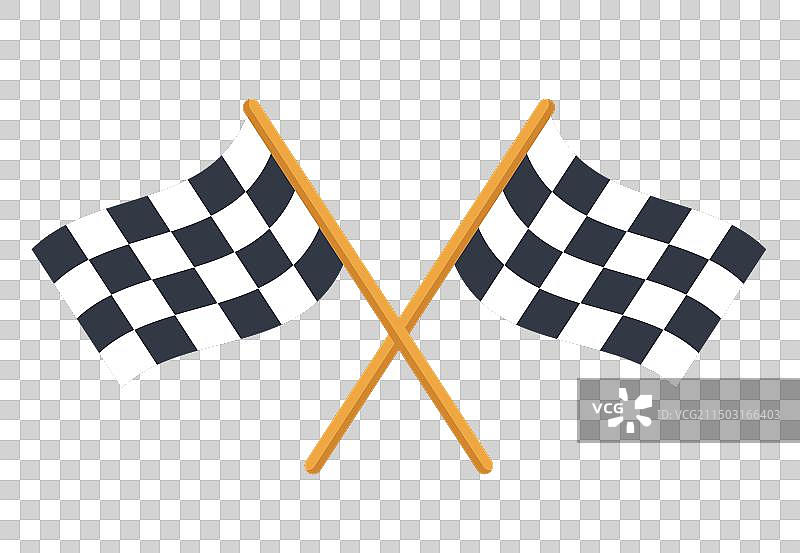 交叉的方格赛车旗帜图片素材