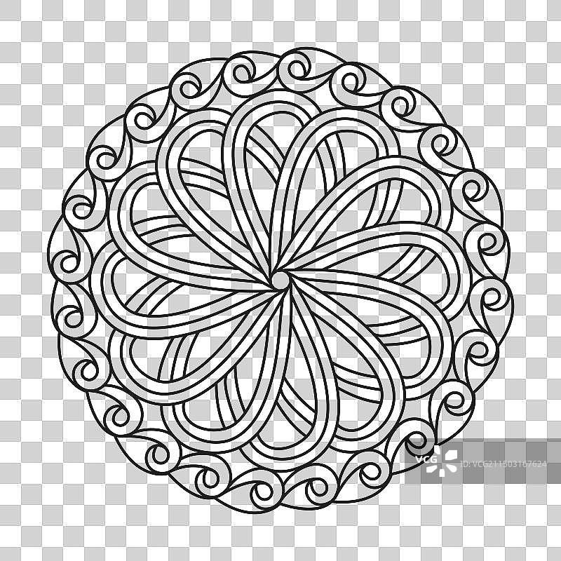 儿童曼陀罗填色书页图片素材