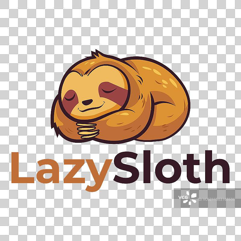 可爱的树懒吉祥物标志图片素材