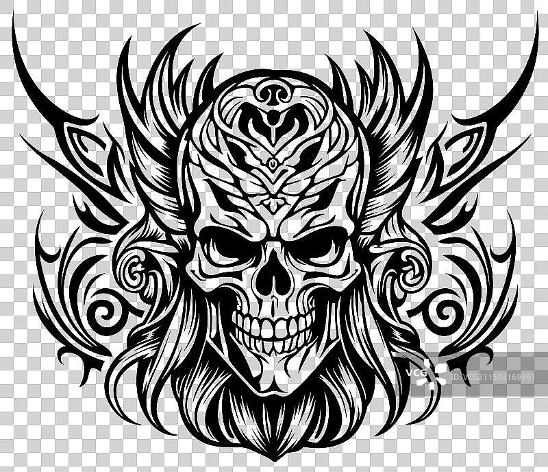 作为纹身的装饰骷髅图片素材