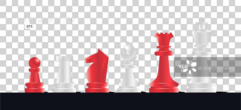 逼真的国际象棋棋子合集图片素材