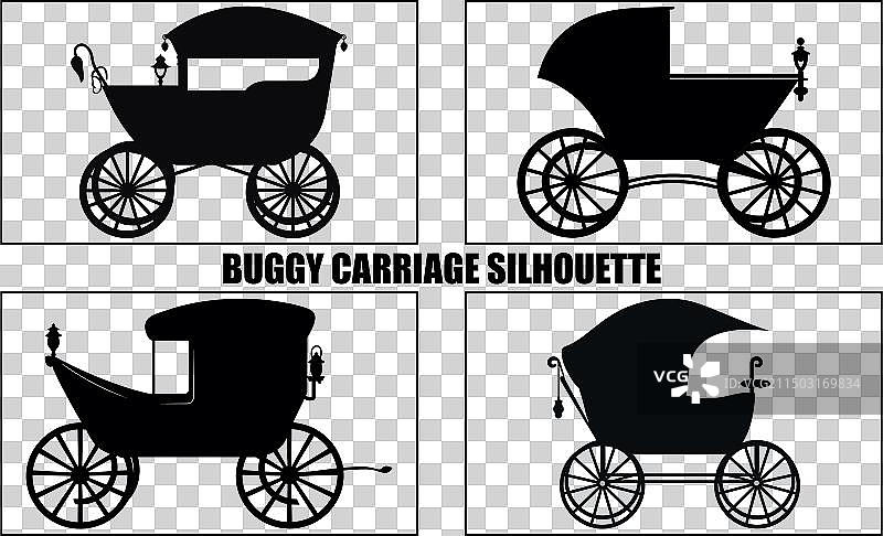 黑色童车剪影图片素材