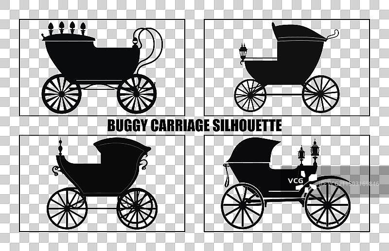 黑色童车剪影图片素材