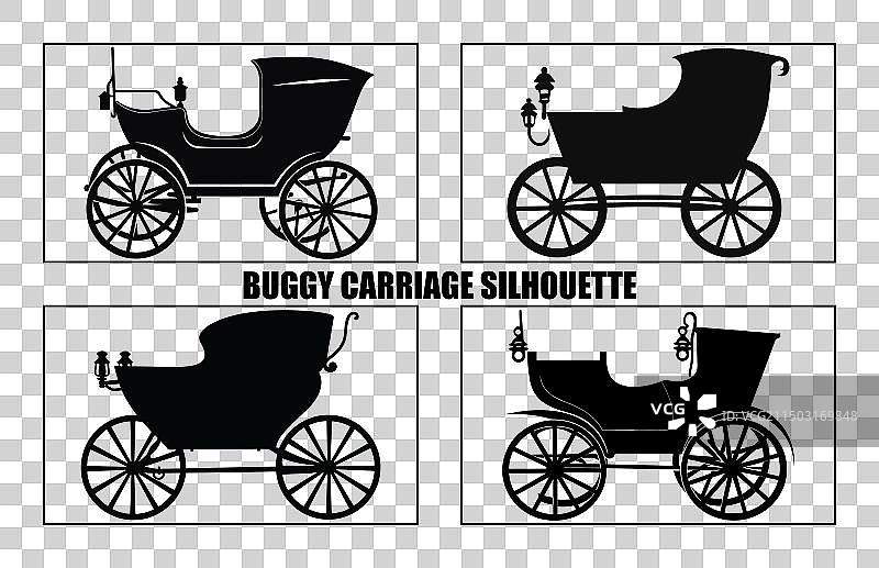 黑色童车剪影图片素材