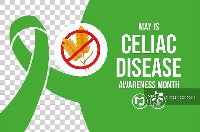 五月是乳糜泻疾病意识月海报图片素材