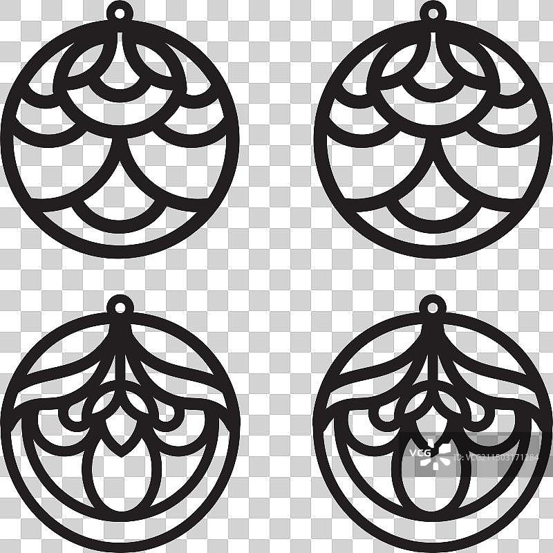 激光切割耳环轮廓图片素材