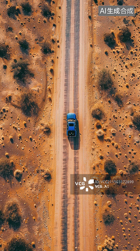 【AI数字艺术】沙漠中疾驰的汽车图片素材