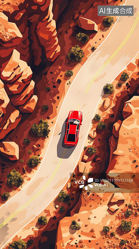 【AI数字艺术】沙漠中疾驰的汽车图片素材
