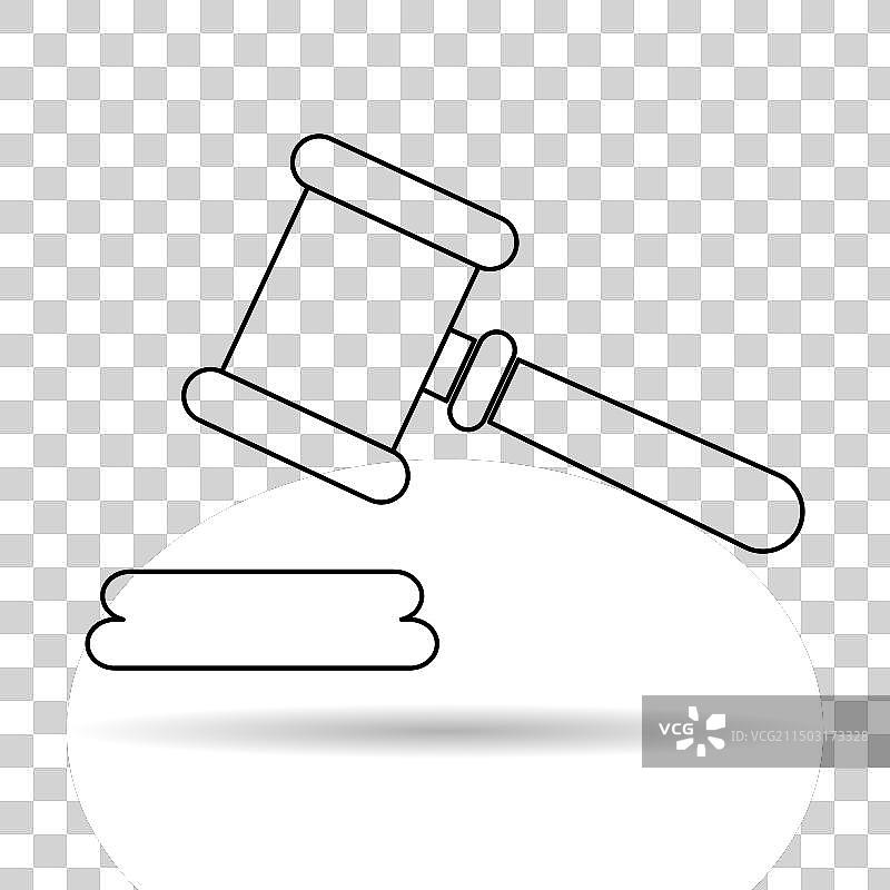 法槌图标阴影法律拍卖符号图片素材