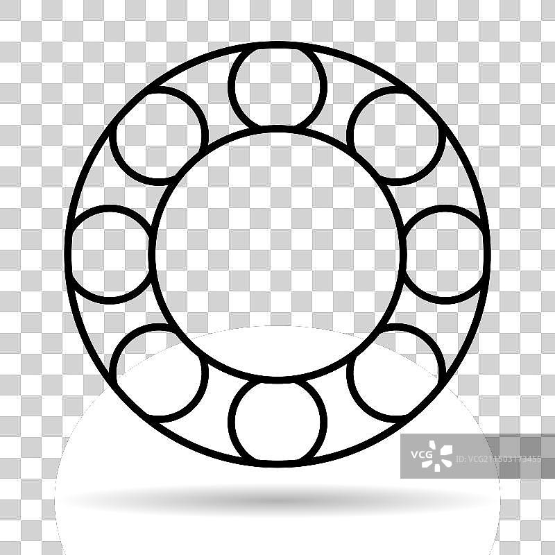 滚珠轴承阴影图标平面标志图片素材