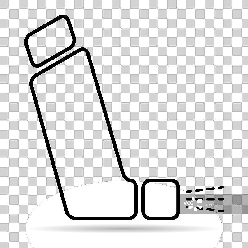 哮喘吸入器设计阴影图标医药健康图片素材