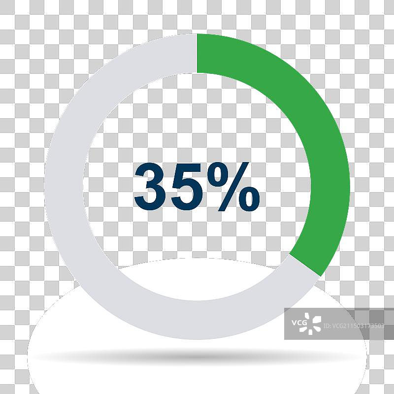 信息圆形图表35%阴影图标图片素材