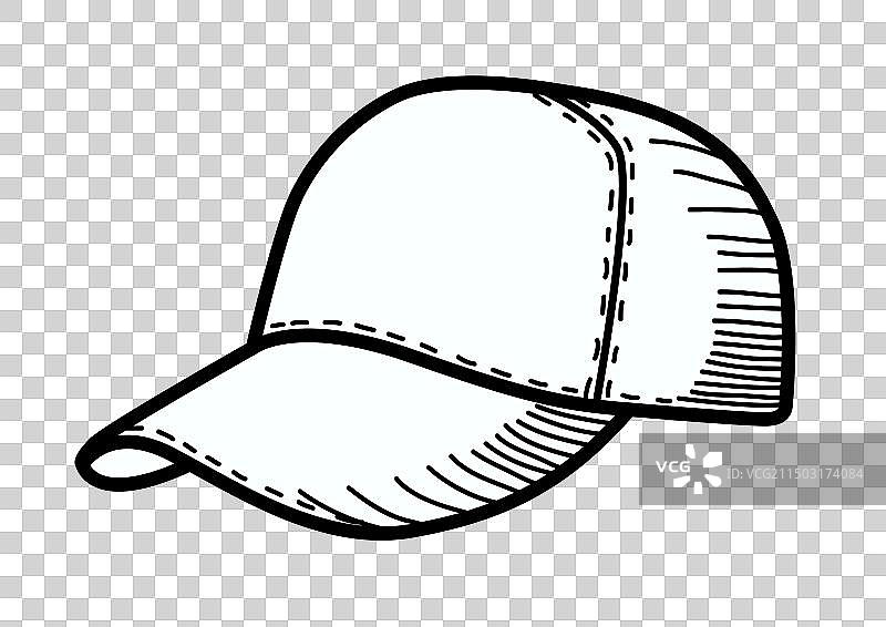 棒球帽线条涂鸦图片素材