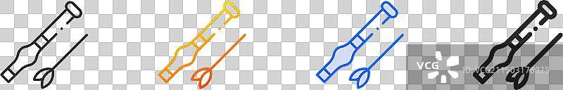 吹箭图标（细线性渐变蓝色描边）图片素材