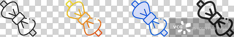 蓝色渐变细线蝴蝶结图标图片素材