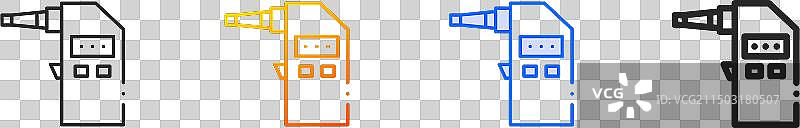 酒精测试仪线性渐变蓝色描边图标图片素材