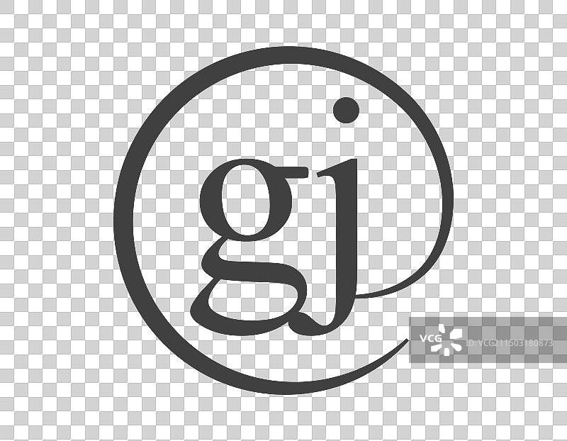 圆形GJ字母邮箱标志图片素材