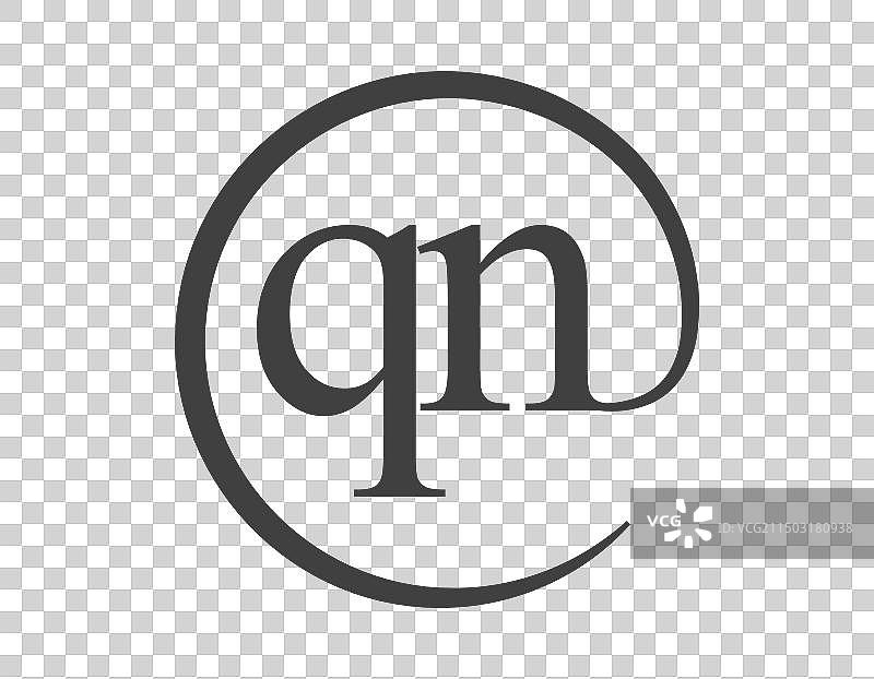圆形双字母QN标志，邮箱设计图片素材