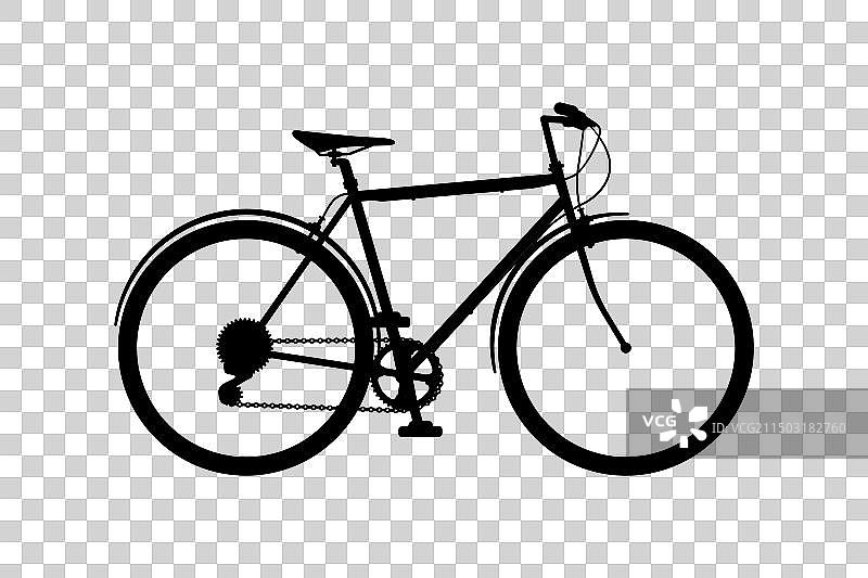 经典自行车剪影图片素材