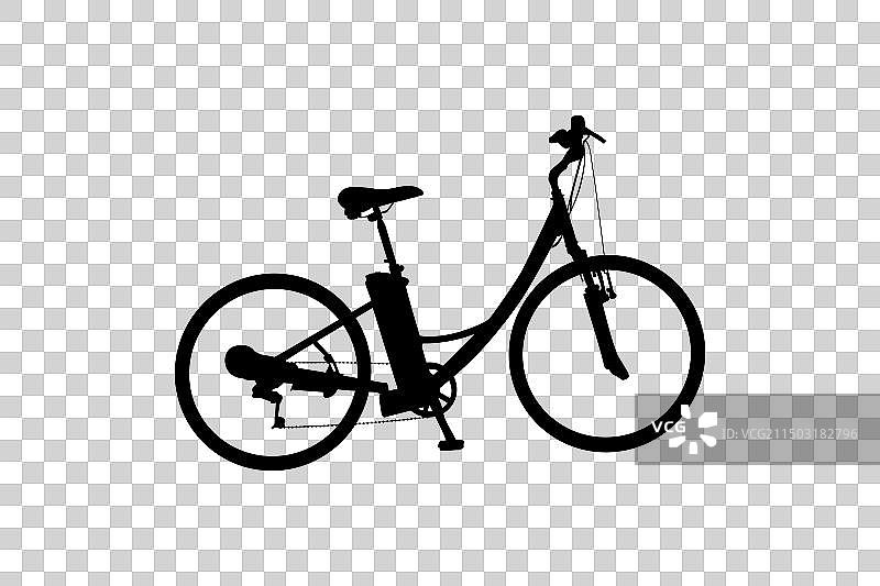 经典自行车剪影图片素材