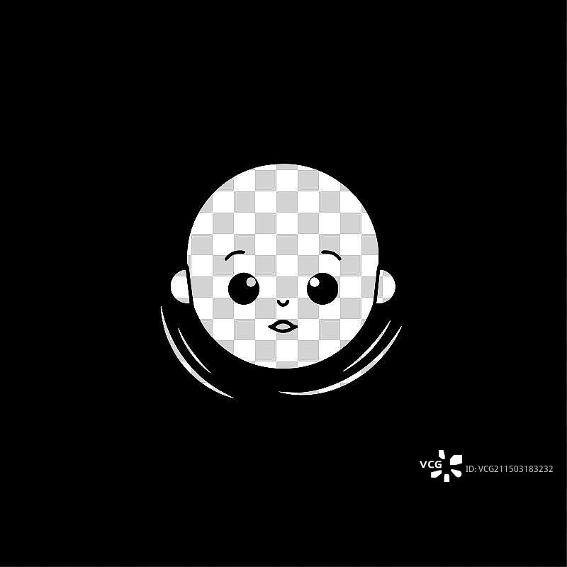 婴儿 - 黑白隔离图标图片素材