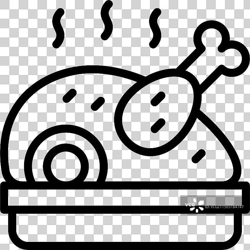 热鸡肉图标图片素材