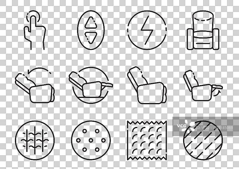 电动躺椅图标集图片素材