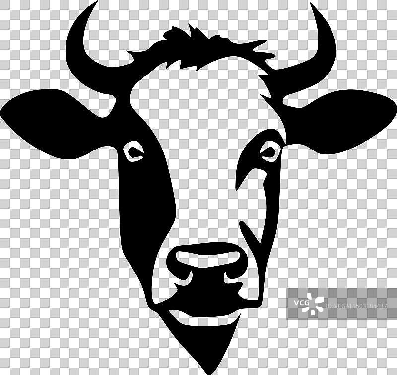 奶牛 - 黑白隔离图标图片素材