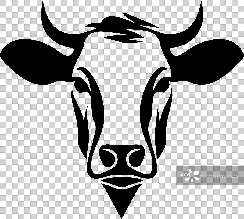 奶牛 - 简约扁平风格Logo图片素材