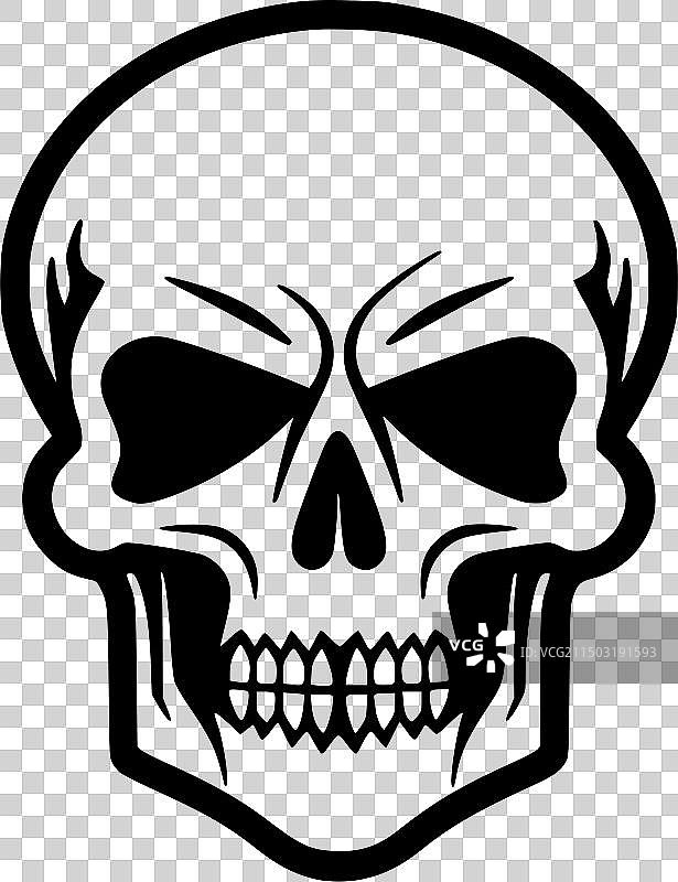 头骨-黑色和白色图片素材