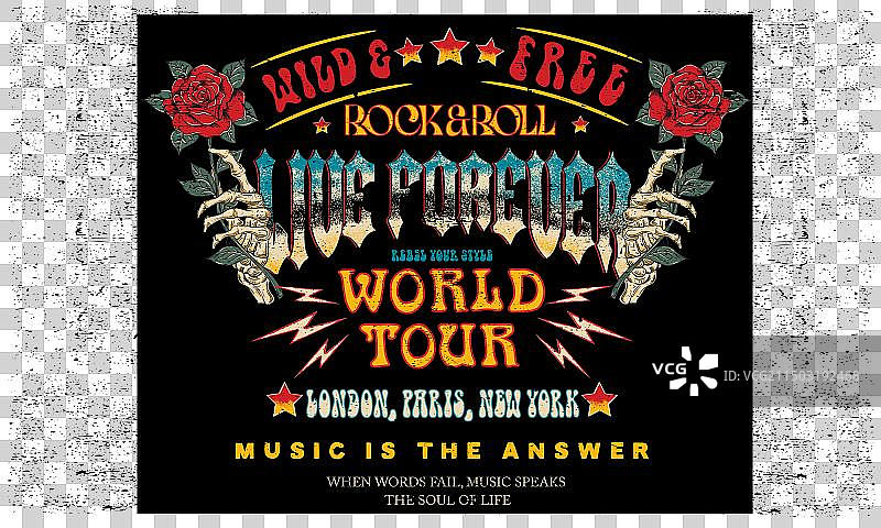 手持玫瑰摇滚T恤图片素材