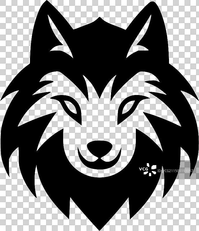 狼 - 黑白隔离图标图片素材