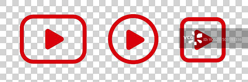 红色播放按钮徽标图标设计图片素材