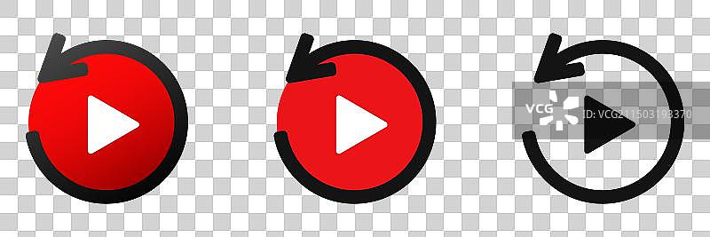 红色倒带播放按钮图标图片素材