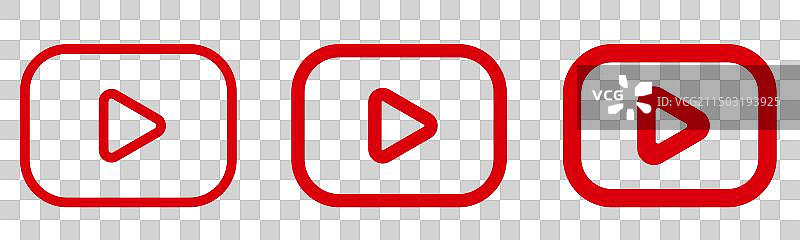 红色播放按钮图标图片素材