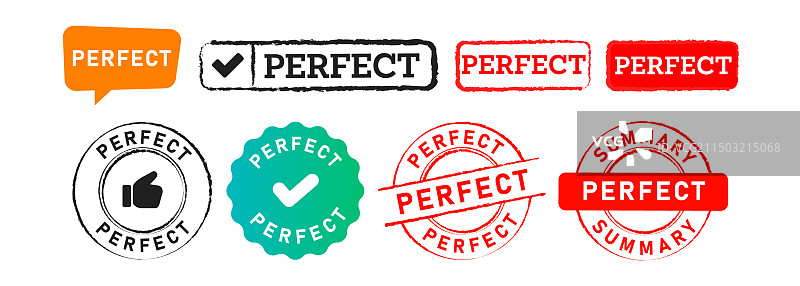 矩形和圆形橡胶印章标签图片素材