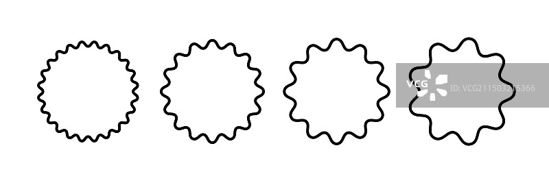 波浪曲线边缘框架波浪形扇形圆图片素材