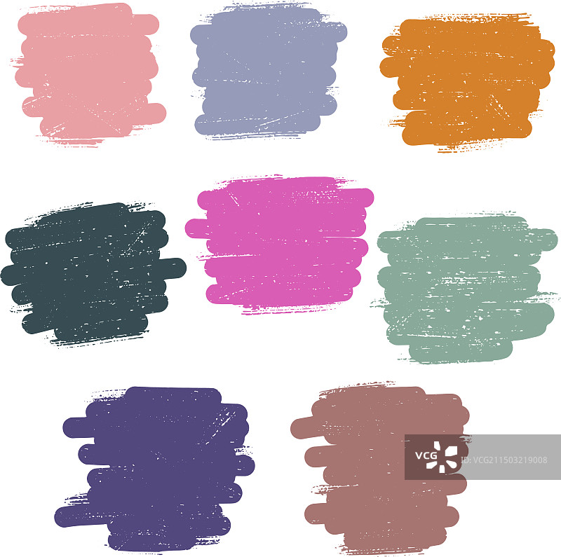 彩色纹理笔触旧油漆贴纸图片素材